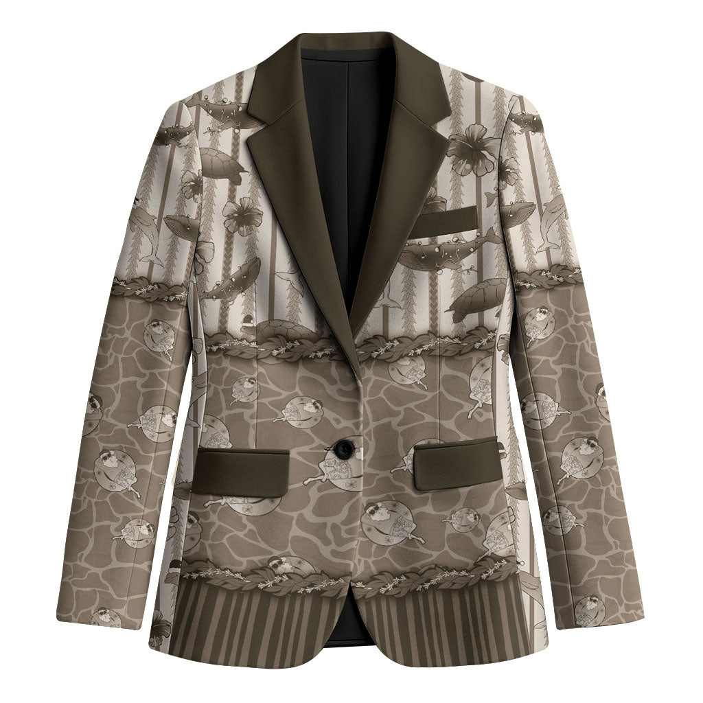 Hawaii Christmas In July Blazer Beige Mele Kalikimaka Sea Animals DT05 Unisex Beige - Polynesian Pride
