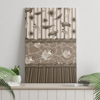 Hawaii Christmas In July Canvas Wall Art Beige Mele Kalikimaka Sea Animals