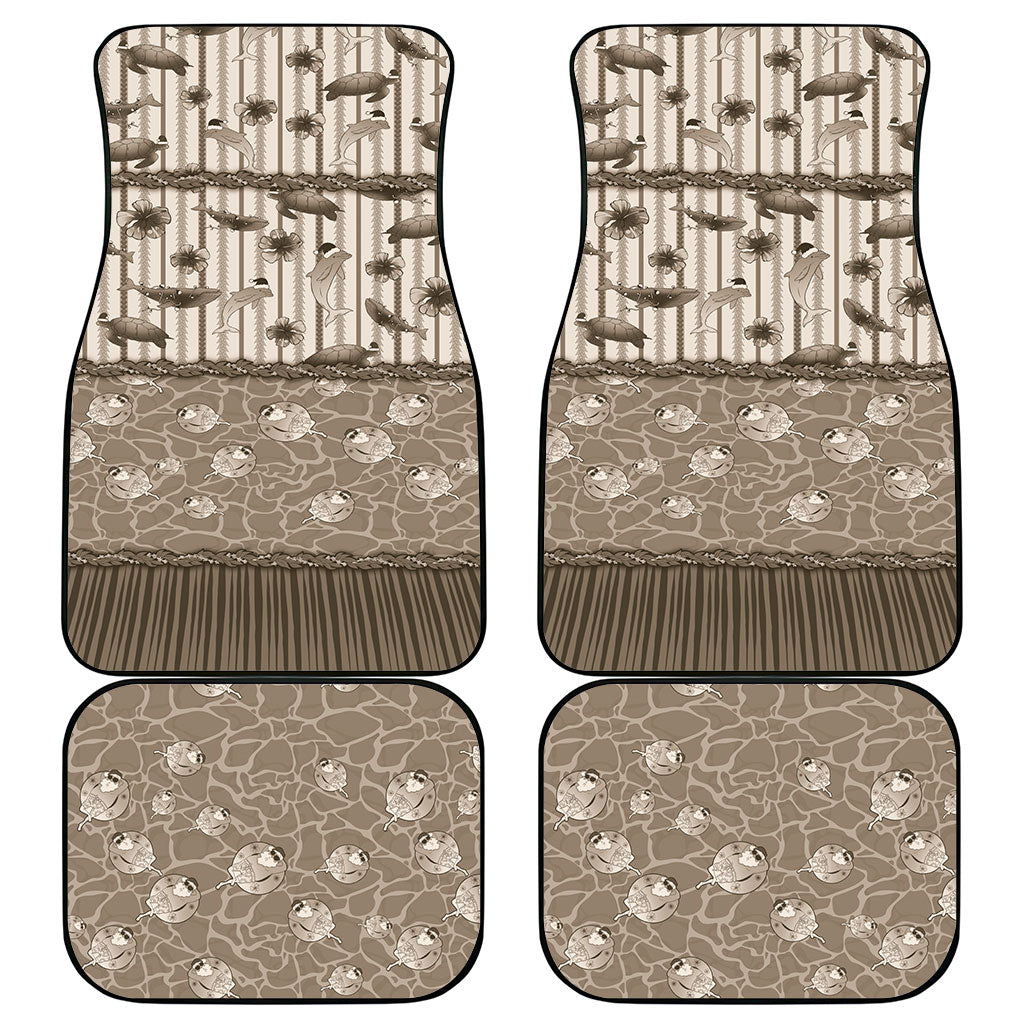 Hawaii Christmas In July Car Mats Beige Mele Kalikimaka Sea Animals DT05 - Polynesian Pride
