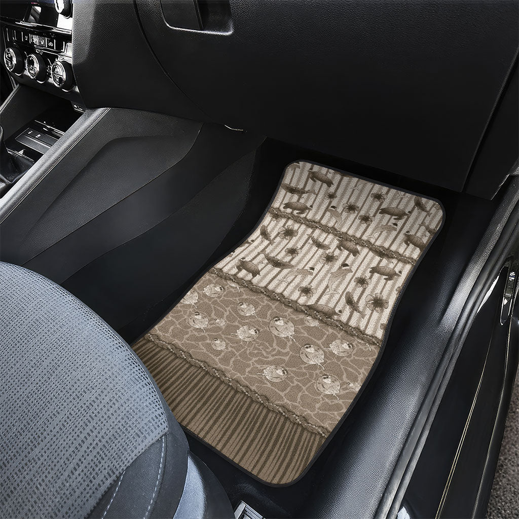 Hawaii Christmas In July Car Mats Beige Mele Kalikimaka Sea Animals DT05 - Polynesian Pride