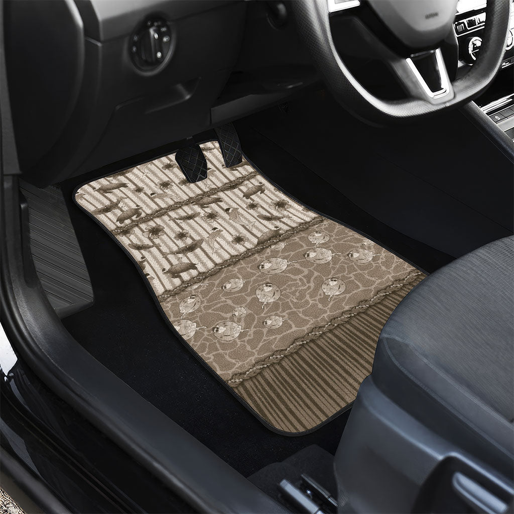 Hawaii Christmas In July Car Mats Beige Mele Kalikimaka Sea Animals DT05 - Polynesian Pride