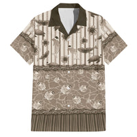 Hawaii Christmas In July Family Matching Off Shoulder Maxi Dress and Hawaiian Shirt Beige Mele Kalikimaka Sea Animals DT05 Dad's Shirt - Short Sleeve Beige - Polynesian Pride