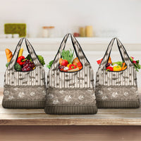 Hawaii Christmas In July Grocery Bag Beige Mele Kalikimaka Sea Animals DT05 3-pack One Size Beige - Polynesian Pride