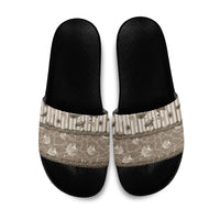 Hawaii Christmas In July Slide Sandals Beige Mele Kalikimaka Sea Animals DT05 Beige - Polynesian Pride