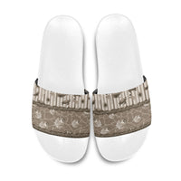 Hawaii Christmas In July Slide Sandals Beige Mele Kalikimaka Sea Animals DT05 Beige - Polynesian Pride