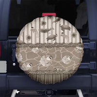 Hawaii Christmas In July Spare Tire Cover Beige Mele Kalikimaka Sea Animals