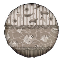 Hawaii Christmas In July Spare Tire Cover Beige Mele Kalikimaka Sea Animals