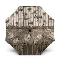 Hawaii Christmas In July Umbrella Beige Mele Kalikimaka Sea Animals DT05 One Size Folded 11.42 inch Opened Diameter 37.4 inch Beige - Polynesian Pride