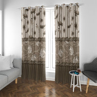 Hawaii Christmas In July Window Curtain Beige Mele Kalikimaka Sea Animals DT05 With Grommets Beige - Polynesian Pride