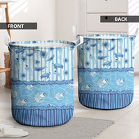 Hawaii Christmas In July Laundry Basket Sky Blue Mele Kalikimaka Sea Animals DT05 - Polynesian Pride