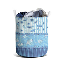 Hawaii Christmas In July Laundry Basket Sky Blue Mele Kalikimaka Sea Animals DT05 - Polynesian Pride
