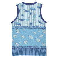 Hawaii Christmas In July Basketball Jersey Sky Blue Mele Kalikimaka Sea Animals