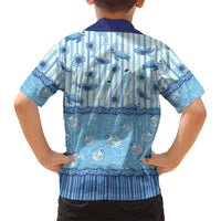 Hawaii Christmas In July Family Matching Short Sleeve Bodycon Dress and Hawaiian Shirt Sky Blue Mele Kalikimaka Sea Animals DT05 - Polynesian Pride