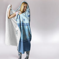 Hawaii Christmas In July Hooded Blanket Sky Blue Mele Kalikimaka Sea Animals