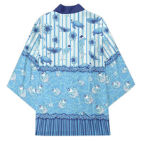 Hawaii Christmas In July Kimono Sky Blue Mele Kalikimaka Sea Animals DT05 - Polynesian Pride