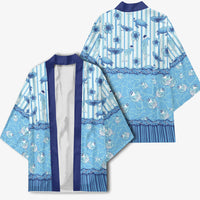 Hawaii Christmas In July Kimono Sky Blue Mele Kalikimaka Sea Animals DT05 - Polynesian Pride