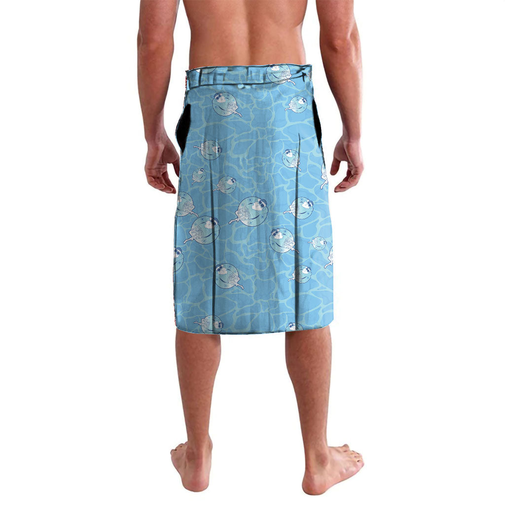 Hawaii Christmas In July Lavalava Sky Blue Mele Kalikimaka Sea Animals DT05 - Polynesian Pride