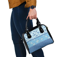 Hawaii Christmas In July Shoulder Handbag Sky Blue Mele Kalikimaka Sea Animals DT05 - Polynesian Pride