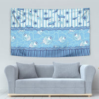 Hawaii Christmas In July Tapestry Sky Blue Mele Kalikimaka Sea Animals DT05 - Polynesian Pride