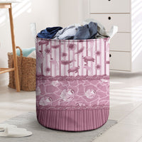 Hawaii Christmas In July Laundry Basket Dusty Pink Mele Kalikimaka Sea Animals DT05 Pink - Polynesian Pride