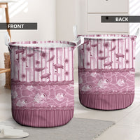 Hawaii Christmas In July Laundry Basket Dusty Pink Mele Kalikimaka Sea Animals DT05 - Polynesian Pride