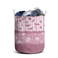 Hawaii Christmas In July Laundry Basket Dusty Pink Mele Kalikimaka Sea Animals DT05 - Polynesian Pride