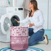 Hawaii Christmas In July Laundry Basket Dusty Pink Mele Kalikimaka Sea Animals DT05 - Polynesian Pride