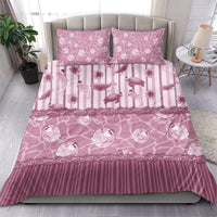 Hawaii Christmas In July Bedding Set Dusty Pink Mele Kalikimaka Sea Animals