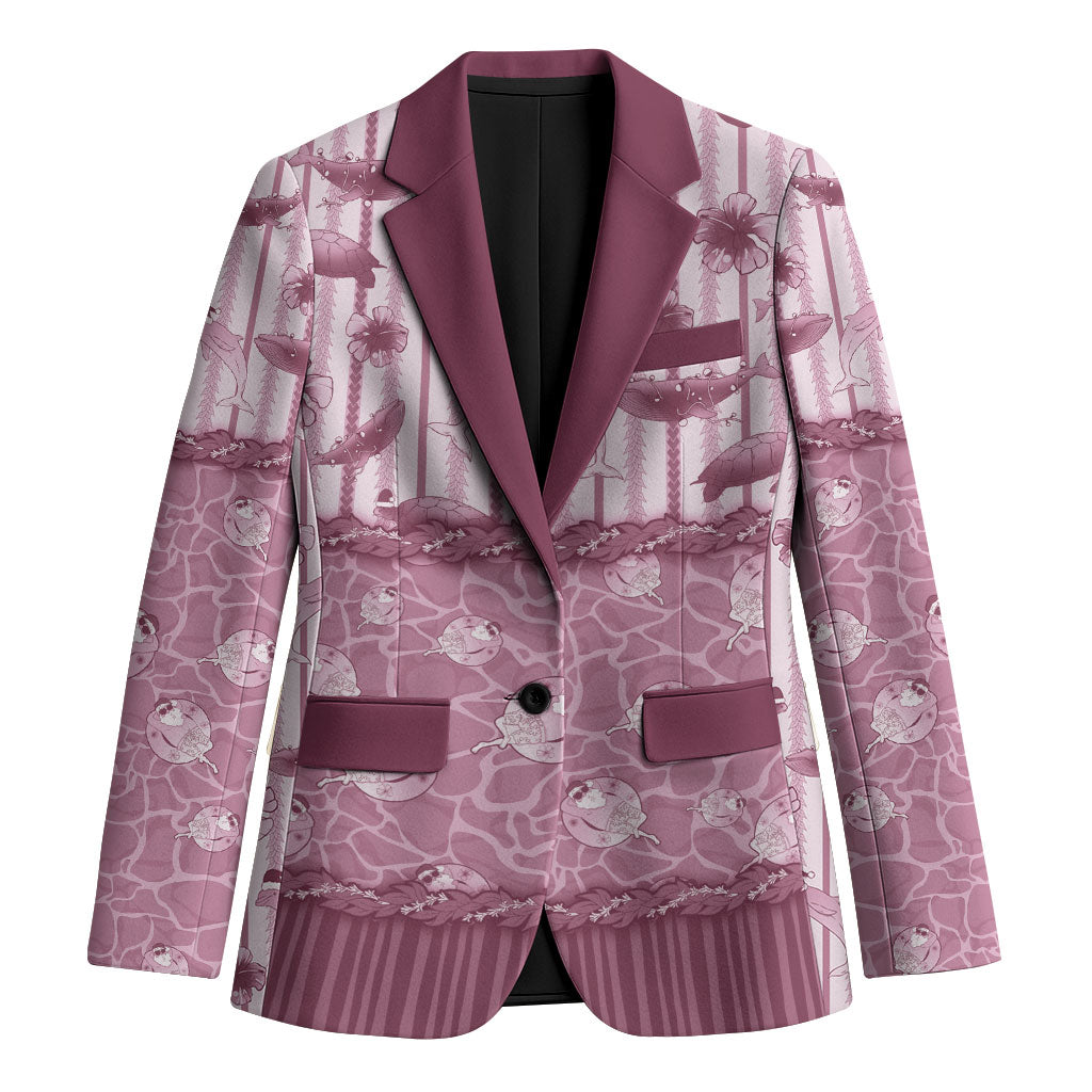 Hawaii Christmas In July Blazer Dusty Pink Mele Kalikimaka Sea Animals