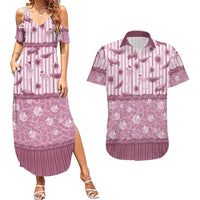 Hawaii Christmas In July Couples Matching Summer Maxi Dress and Hawaiian Shirt Dusty Pink Mele Kalikimaka Sea Animals DT05 Pink - Polynesian Pride