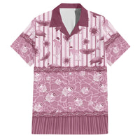 Hawaii Christmas In July Family Matching Mermaid Dress and Hawaiian Shirt Dusty Pink Mele Kalikimaka Sea Animals DT05 Dad's Shirt - Short Sleeve Pink - Polynesian Pride