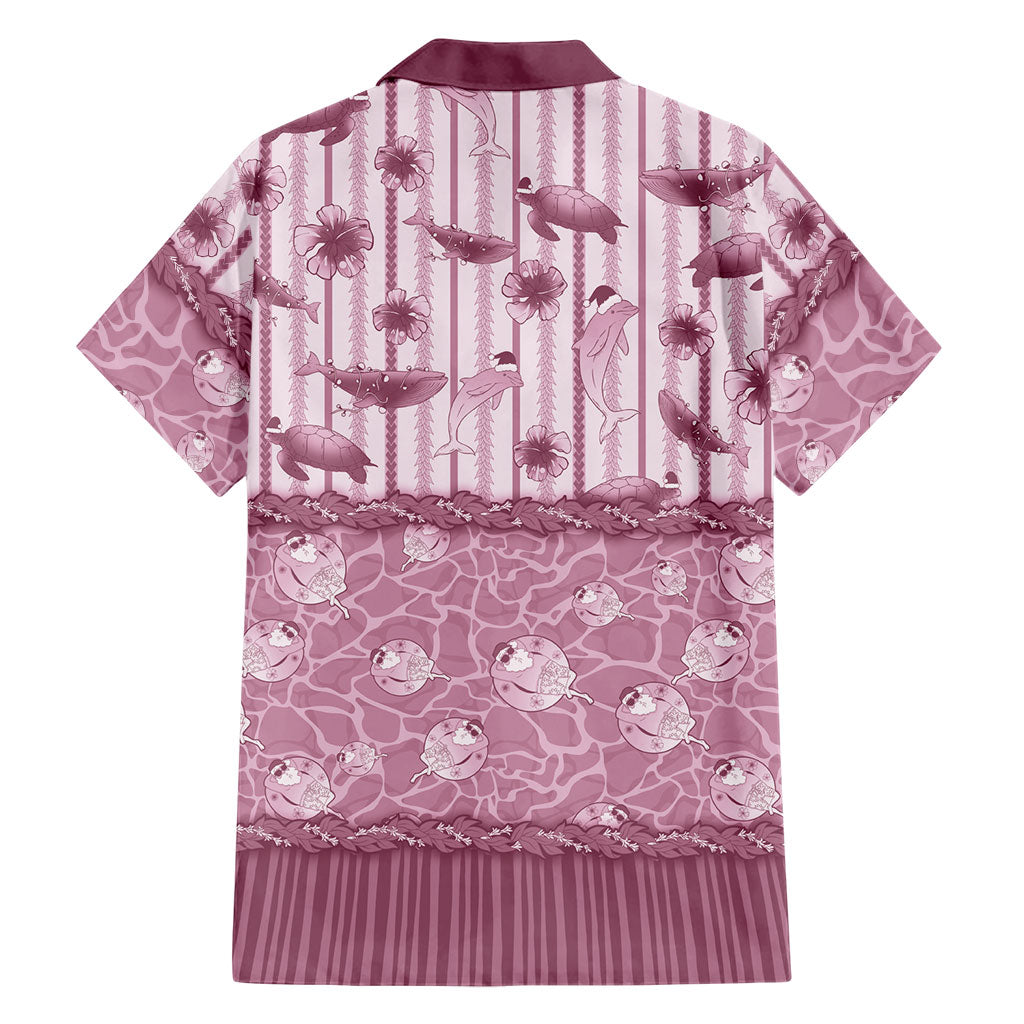 Hawaii Christmas In July Family Matching Mermaid Dress and Hawaiian Shirt Dusty Pink Mele Kalikimaka Sea Animals DT05 - Polynesian Pride