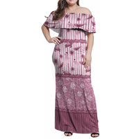 Hawaii Christmas In July Family Matching Off Shoulder Maxi Dress and Hawaiian Shirt Dusty Pink Mele Kalikimaka Sea Animals DT05 Mom's Dress Pink - Polynesian Pride