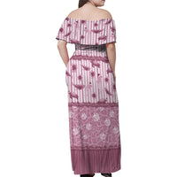 Hawaii Christmas In July Family Matching Off Shoulder Maxi Dress and Hawaiian Shirt Dusty Pink Mele Kalikimaka Sea Animals DT05 - Polynesian Pride