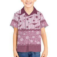 Hawaii Christmas In July Family Matching Off Shoulder Short Dress and Hawaiian Shirt Dusty Pink Mele Kalikimaka Sea Animals DT05 Son's Shirt Pink - Polynesian Pride