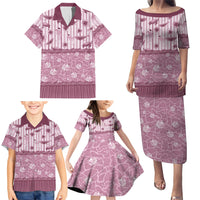 Hawaii Christmas In July Family Matching Puletasi and Hawaiian Shirt Dusty Pink Mele Kalikimaka Sea Animals DT05 - Polynesian Pride