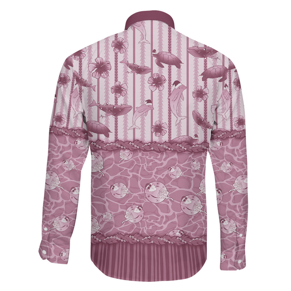 Hawaii Christmas In July Family Matching Puletasi and Hawaiian Shirt Dusty Pink Mele Kalikimaka Sea Animals DT05 - Polynesian Pride