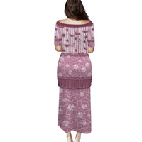Hawaii Christmas In July Family Matching Puletasi and Hawaiian Shirt Dusty Pink Mele Kalikimaka Sea Animals DT05 - Polynesian Pride