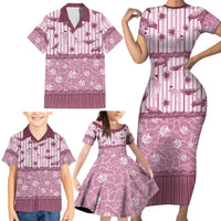 Hawaii Christmas In July Family Matching Short Sleeve Bodycon Dress and Hawaiian Shirt Dusty Pink Mele Kalikimaka Sea Animals DT05 - Polynesian Pride