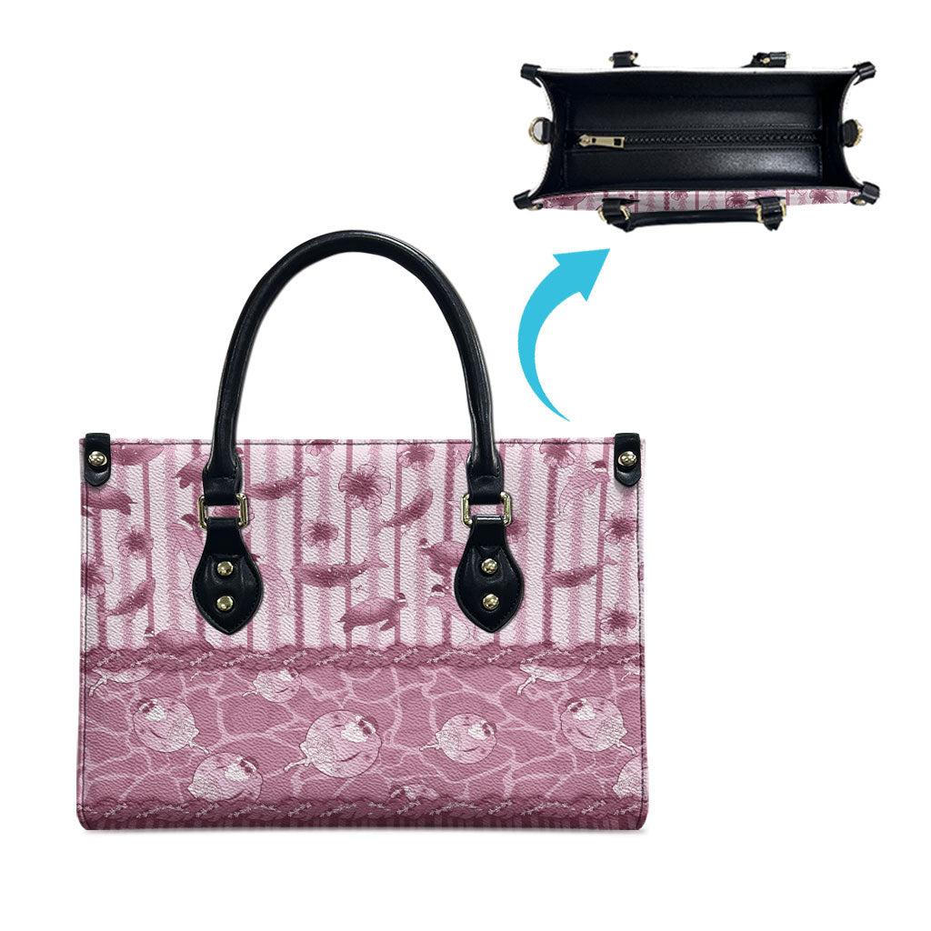 Hawaii Christmas In July Leather Bag Dusty Pink Mele Kalikimaka Sea Animals DT05 - Polynesian Pride