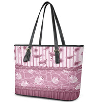 Hawaii Christmas In July Leather Tote Bag Dusty Pink Mele Kalikimaka Sea Animals