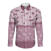 Hawaii Christmas In July Long Sleeve Button Shirt Dusty Pink Mele Kalikimaka Sea Animals DT05 Unisex Pink - Polynesian Pride