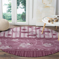 Hawaii Christmas In July Round Carpet Dusty Pink Mele Kalikimaka Sea Animals DT05 - Polynesian Pride