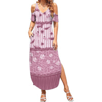 Hawaii Christmas In July Summer Maxi Dress Dusty Pink Mele Kalikimaka Sea Animals