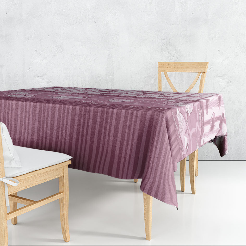 Hawaii Christmas In July Tablecloth Dusty Pink Mele Kalikimaka Sea Animals DT05 - Polynesian Pride