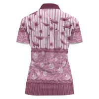 Hawaii Christmas In July Women Polo Shirt Dusty Pink Mele Kalikimaka Sea Animals DT05 - Polynesian Pride