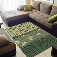 Hawaii Christmas In July Area Rug Olive Green Mele Kalikimaka Sea Animals