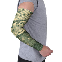 Hawaii Christmas In July Arm Sleeves Olive Green Mele Kalikimaka Sea Animals