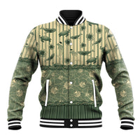 Hawaii Christmas In July Baseball Jacket Olive Green Mele Kalikimaka Sea Animals DT05 Unisex Green - Polynesian Pride