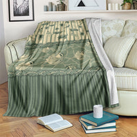 Hawaii Christmas In July Blanket Olive Green Mele Kalikimaka Sea Animals